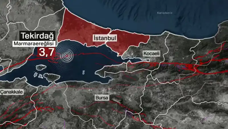 Marmara Denizi'nde Beklenmedik Deprem! 3,7 Büyüklüğünde Sallantı